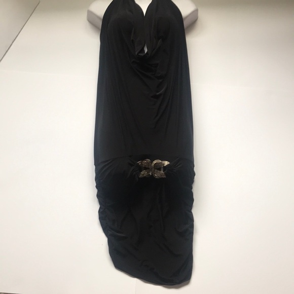 Cowl Neck Halter Backless Dress - Picture 2 of 16